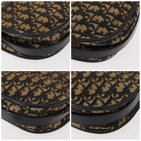 Christian Dior Trotter Canvas Shoulder Bag Navy Gold Auth BA7310 - Picture 14 of 16